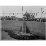 229080PD: Water entering Mt Charlotte Reservoir at the opening of the Goldfields Water Supply Scheme, 24 January 1903