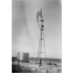 195178PD: Erecting a new windmill and water tank on Rock Hill farm, Wongan Hills, home of John P. Taggart and family, ca. 1960