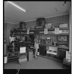360158PD: Interior of an electronics store selling sound systems and machines, 1973