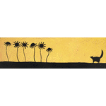 "Baby numbat and daisies silhouette" original illustration by Moira Court for the book My Superhero.