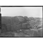 021685PD: Group climbing granite rock formation on the coast near Albany, ca. 1905.