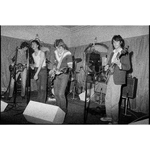 BA3226/12: Rockets performing at the Governor Broome Hotel, Perth, Western Australia, 1979. (L-R) Boris Sujdovic (bass), Allan Stewart (vocals), Peter Johnson (guitar), John Cole (drums), Rod Radalj (guitar)