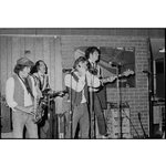 BA3226/20: The Fingerprints at the Charles Hotel, North Perth, Western Australia, 1978. (L-R) Ray Vine (saxophone), Bill Bearle (guitar), Boyd Wilson (harmonica), Brendan O