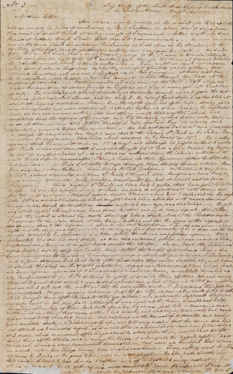 ACC 563AD/2A: 14 August 1817. Ship Dick off the South West Cape of New Holland in the Indian Ocean. Letter No. 3. Pages 1-7.