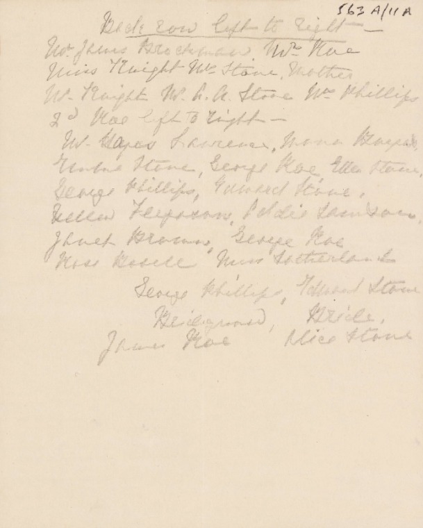 ACC563AD/11A.5: Reminiscences of James Broun; 2. list of occupants of houses? 3. Note written on envelope, 4. Paper scrap