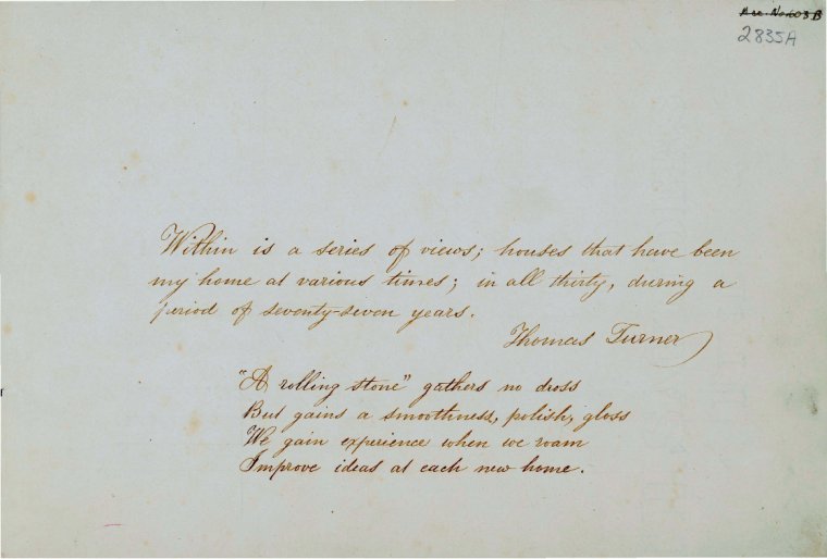 ACC 2835A/1: Thomas Turner sketchbook, ca. 1890.