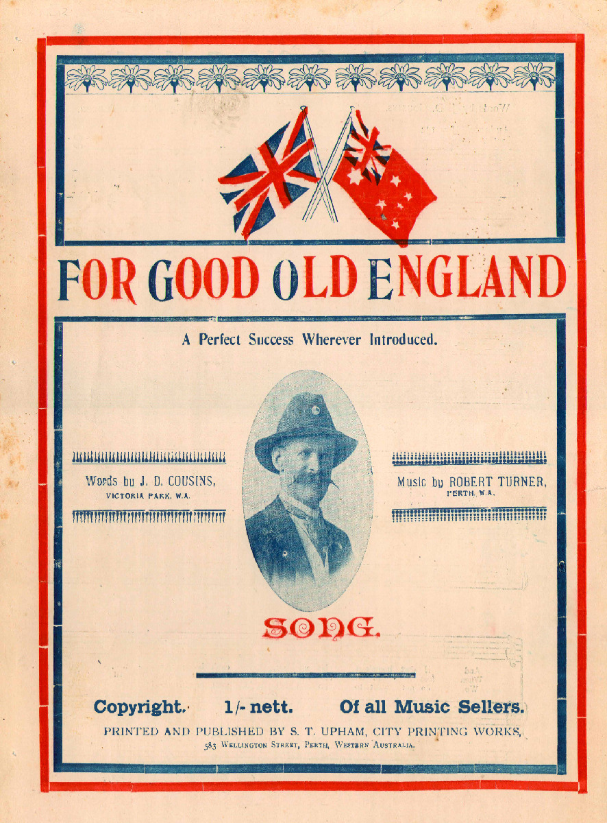 For good old England: song. Words by J.D. Cousins ; music by Robert Turner.