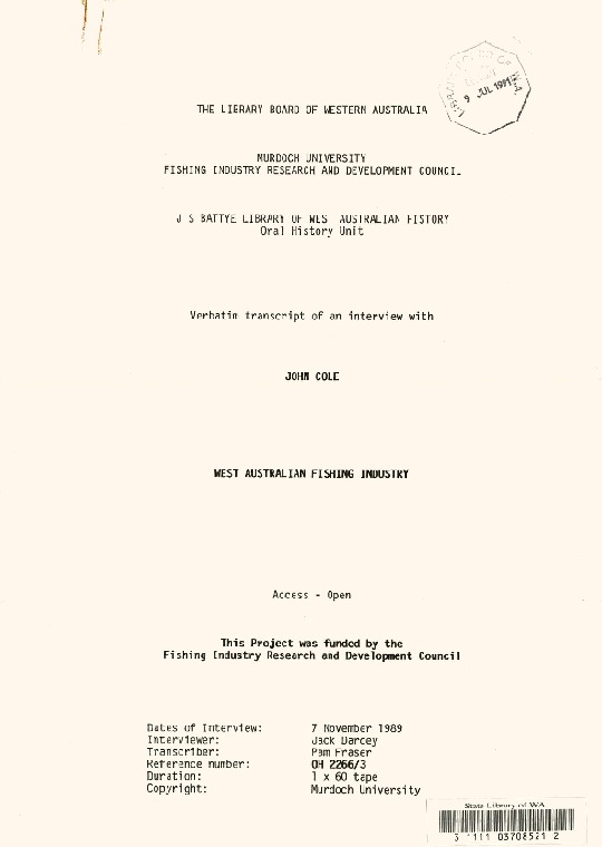 [Interview with John Cole] - PDF 9.0 MB