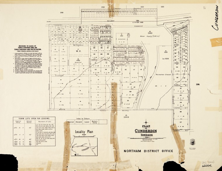 Plan of Cunderdin townsite - JPG 118.8 KB