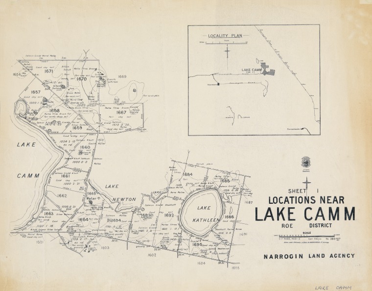Map Lake Roe Locations near Lake Camm, Roe District - JPG 110.7 KB