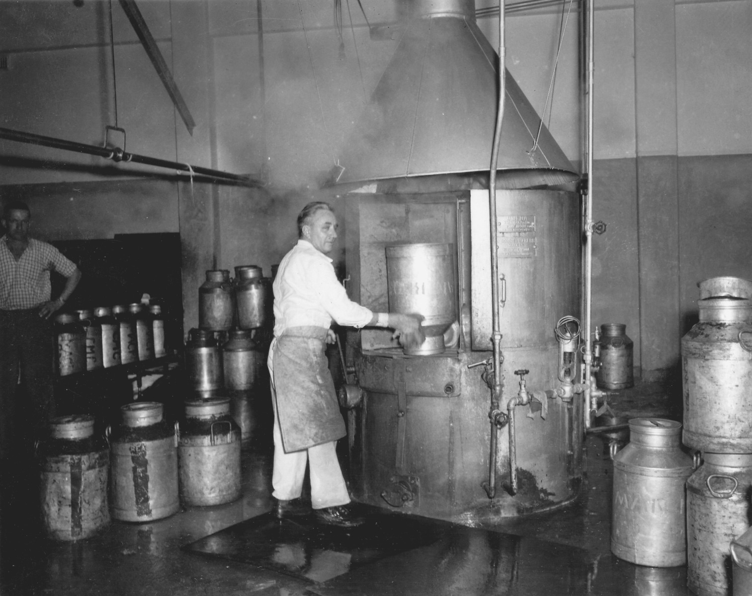 Processing milk at Brownes Dairy Ltd factory, North Perth [picture ...