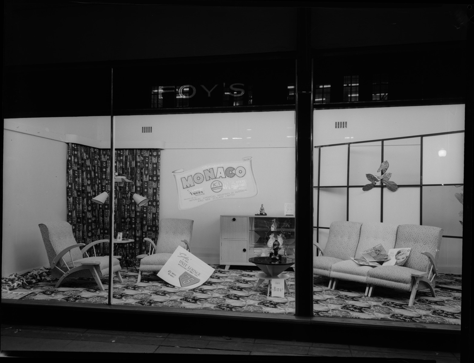 Department store displays of vinyl covered chairs State Library of