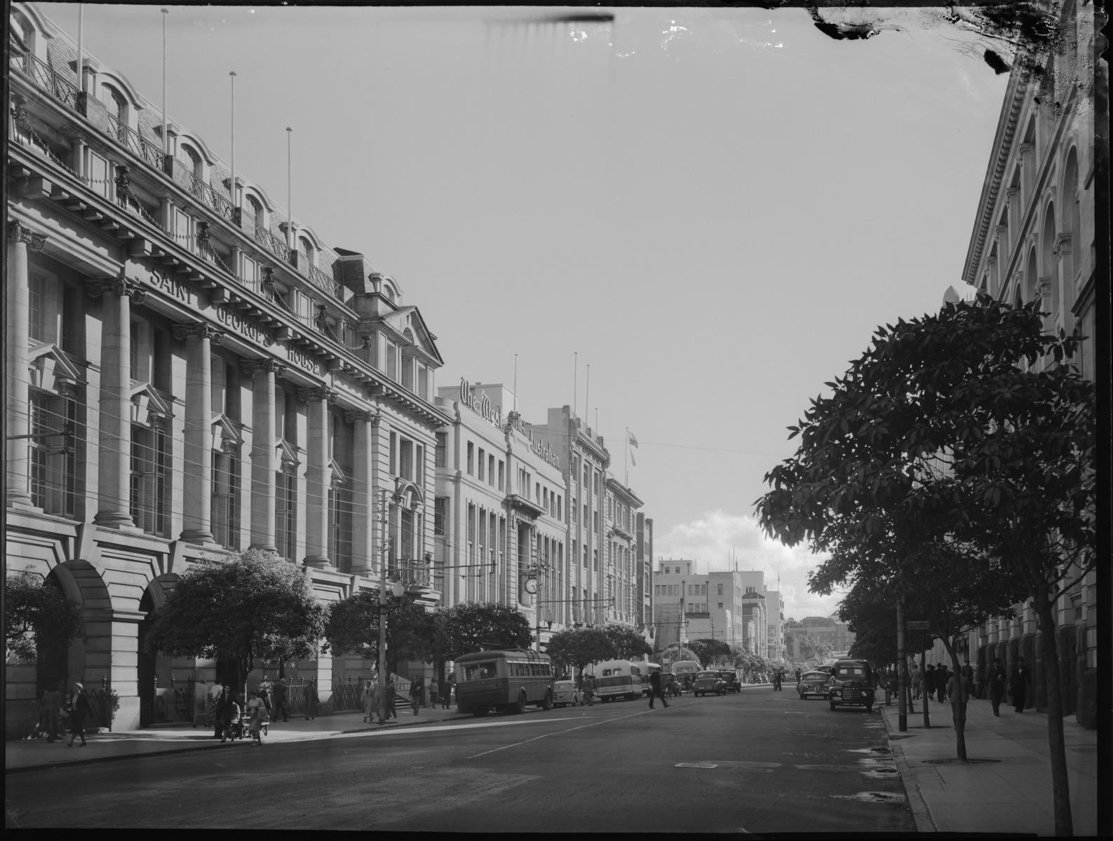 St Georges Terrace looking west to the Old Barracks in the distance ...