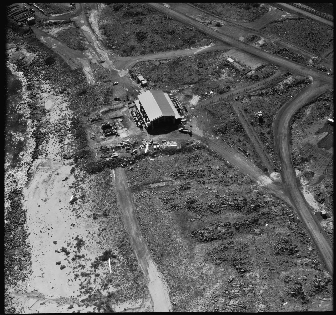 Aerial photographs of damage caused to the construction of Iron mining