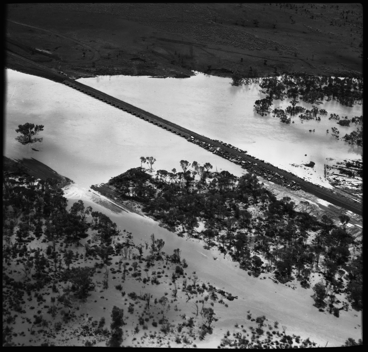 Aerial photographs of damage caused to the construction of Iron mining