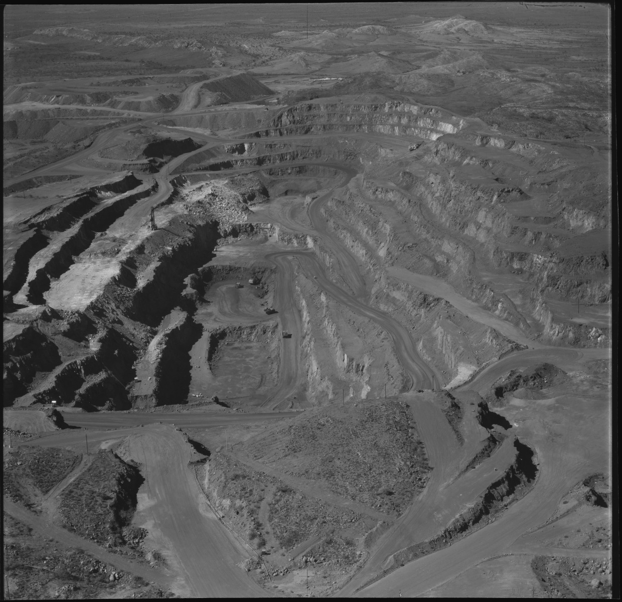 Aerial photographs of the iron mine at Mt Goldsworthy 13 Aug. 1973