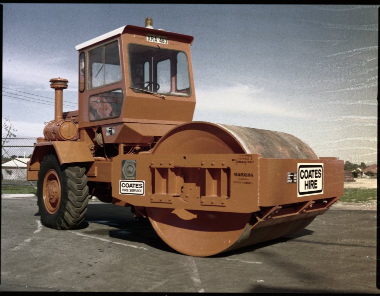 Road roller for hire at Coates Hire Service State Library of Western