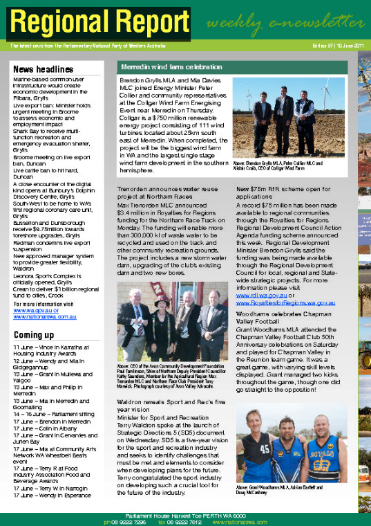 Regional report e-newsletter