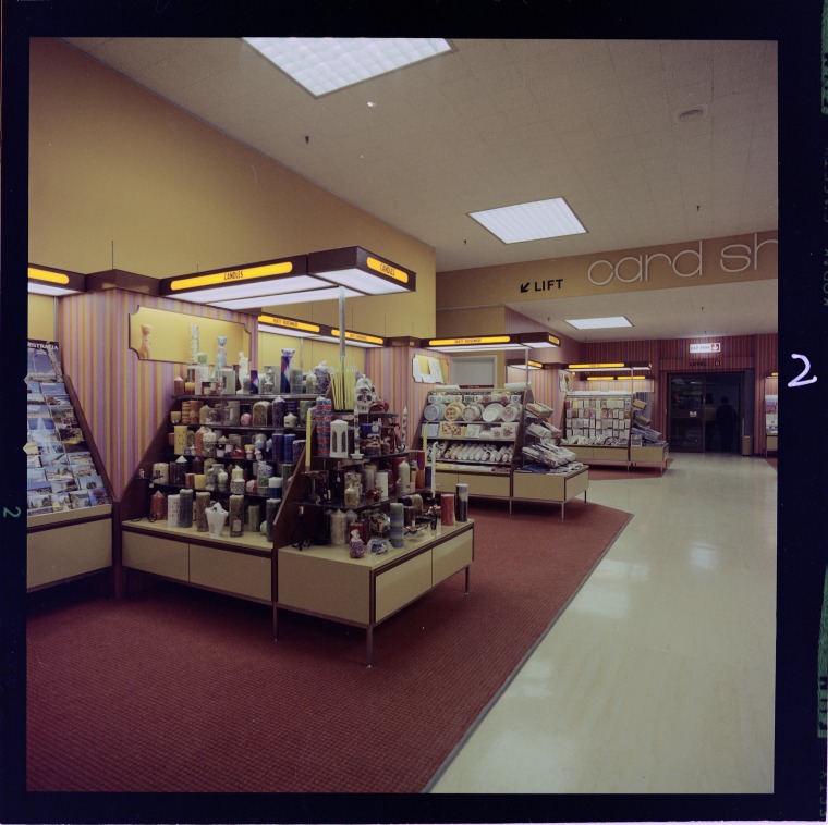 Greeting card, paper goods and candles department at Myer, Perth