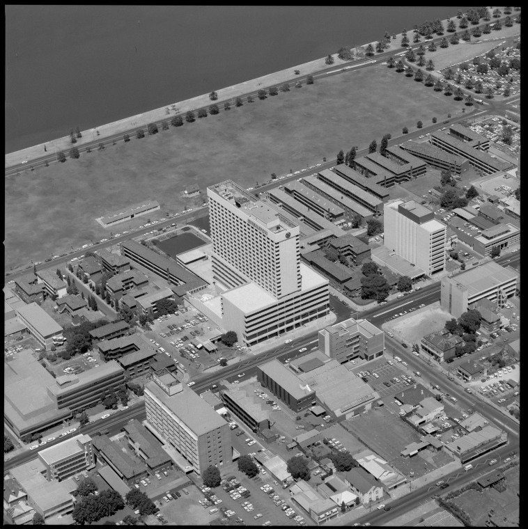 Aerial photographs of the eastern end of Perth CBD State Library of