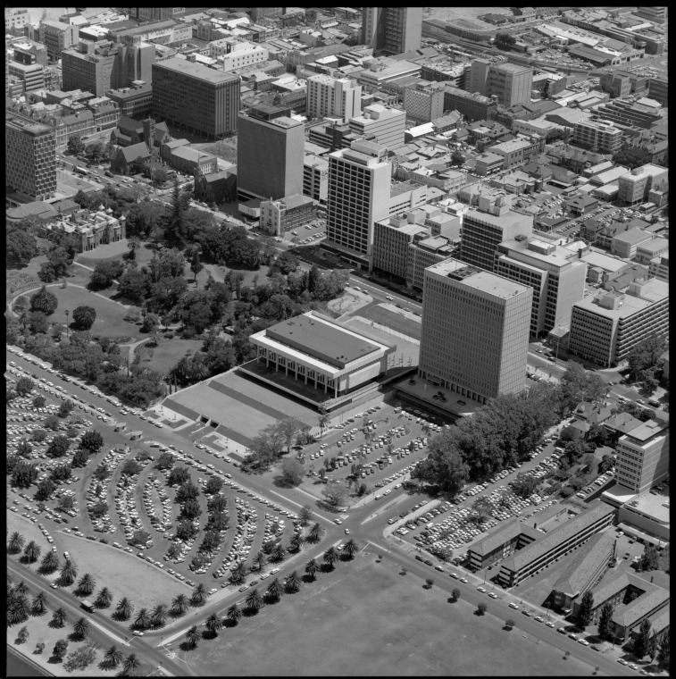Aerial photographs of the eastern end of Perth CBD State Library of