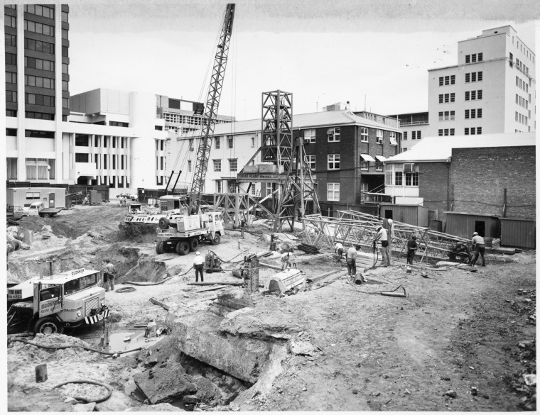 The rebuilding of Elder House, corner of William Street and St George's ...