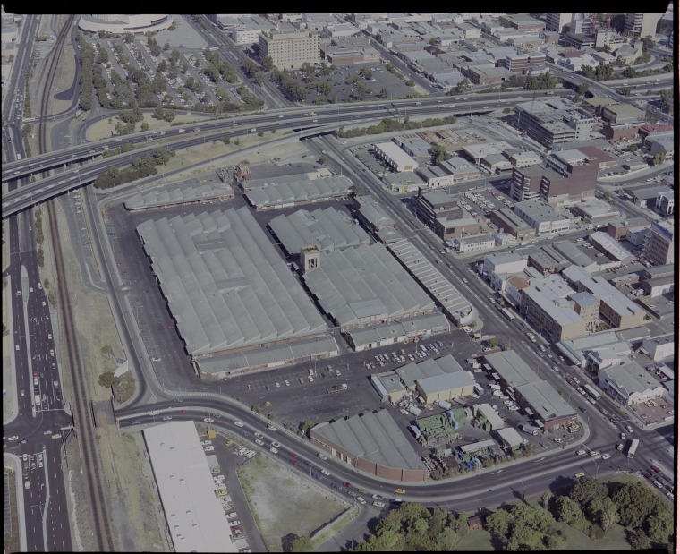 Aerial photographs of the Metropolitan Markets, West Perth, 3 March