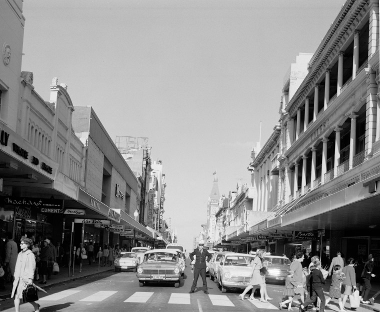 Hay Street, Perth east from after William Street State Library of