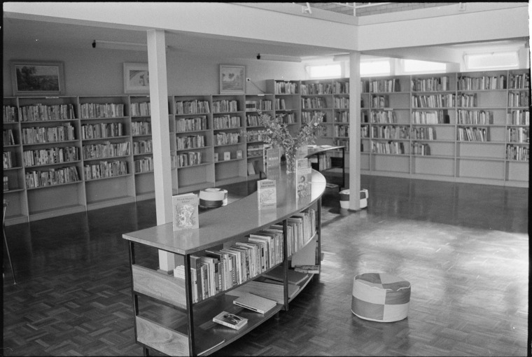 Kalamunda Public Library curved bookcase, July 1968 - State Library of ...