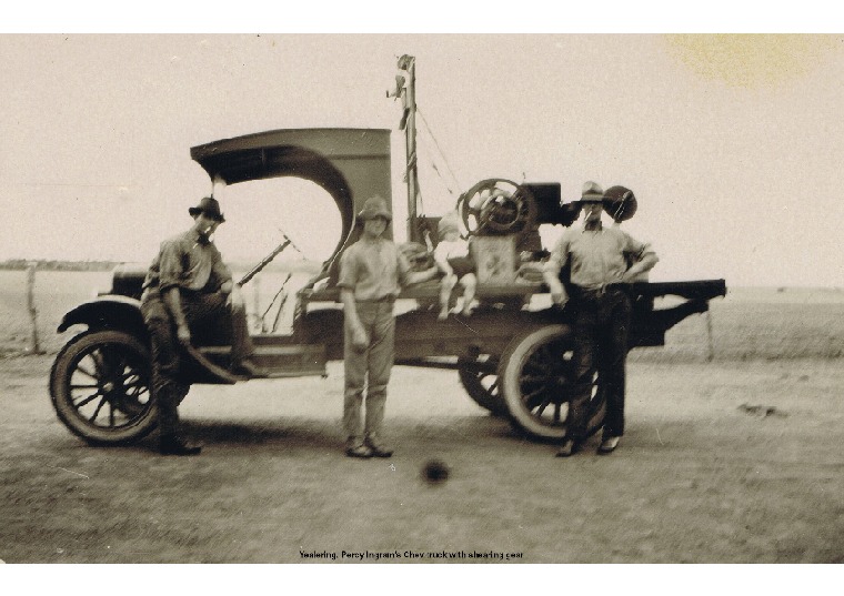 YF3: Percy Ingram's Chev truck with shearing gear