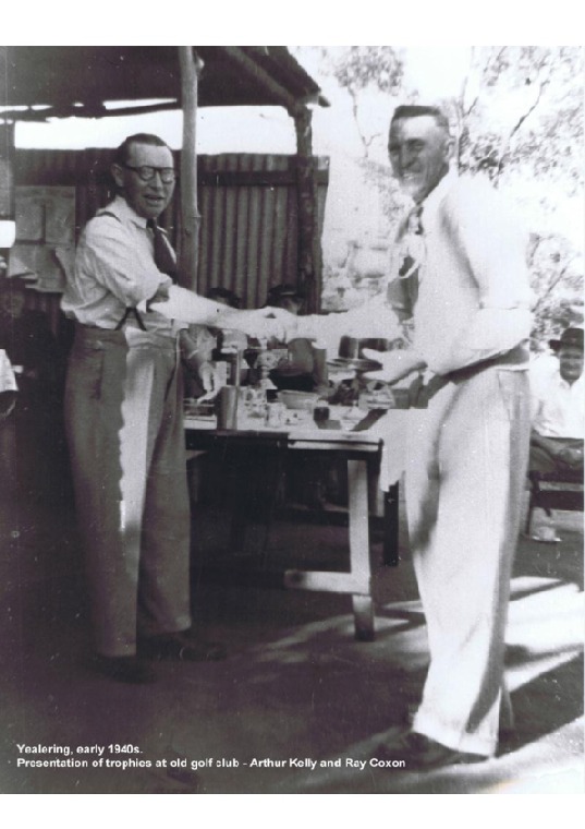 YRP30: Presentation of trophies at old golf club. Arthur Kelly & Ray Coxon, early 1940s