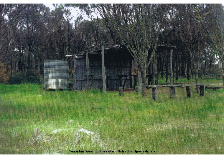 YRP60: Yealering. Afternoon tea shed, Malyalling sports ground