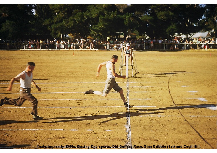 YRP70: Yealering early 1950s. Boxing Day sports, Old Buffers race. Stan Gribble (1st) and Cecil Hill