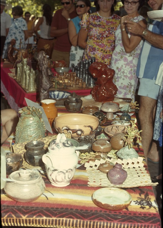 Crafts stalls and displays at Hyde Park Festival, Perth, 1972. State