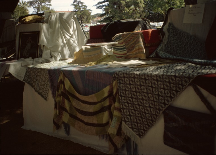 Crafts stalls and displays at Hyde Park Festival, Perth, 1972. State Library of Western Australia