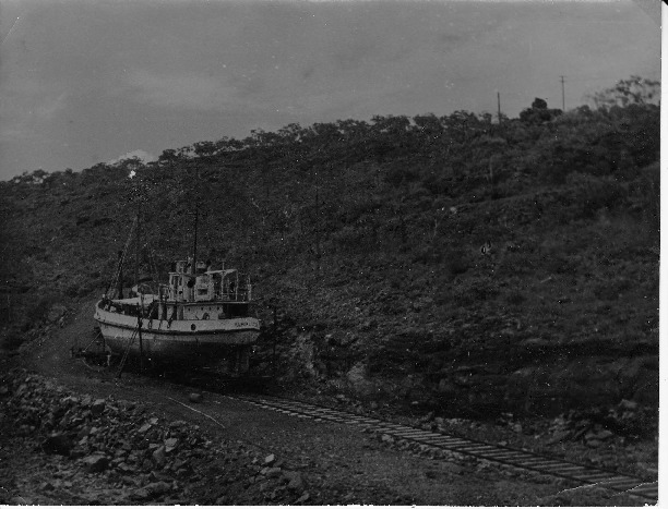 BA2606/15: Yampi Lass II (?) in dry dock, Cockatoo Island