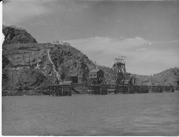 BA2606/7:Jetty and loading dock with machinery at Cockatoo Island