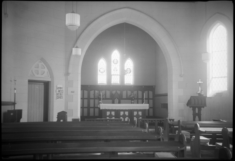Interior of St. Anglican Church, Carnarvon. State Library of