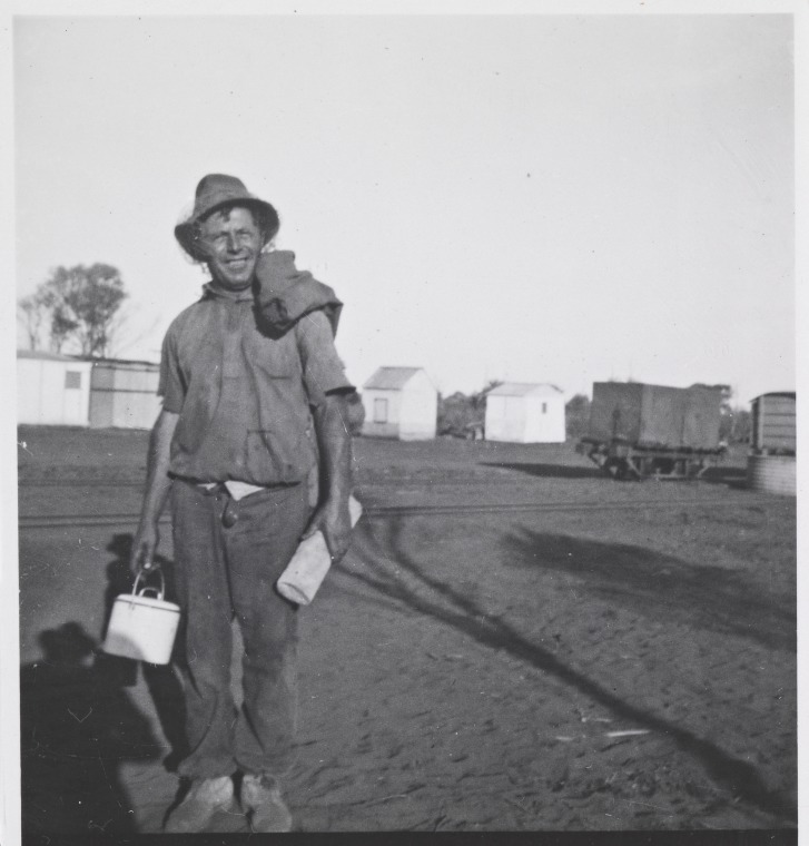 Miner outside workers' quarters at the the Sons of Gwalia mine. - State ...