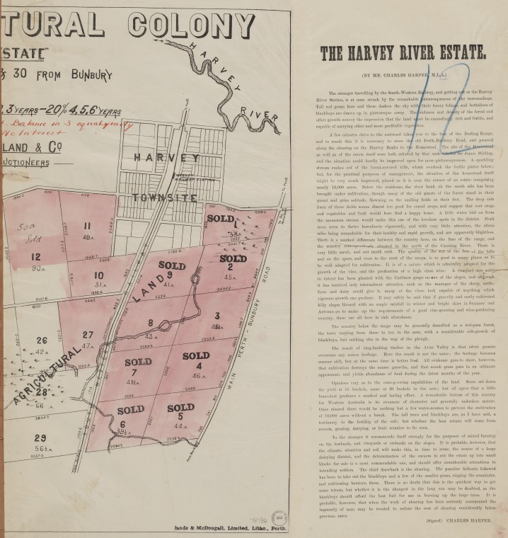 The Harvey River Agricultural Colony. - JPG 161.9 KB