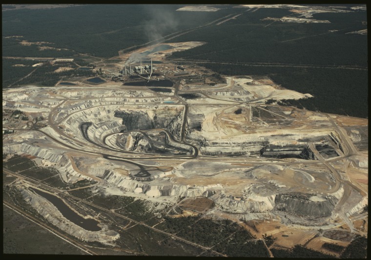 Aerial photographs of the Muja Power Station and open cut coal mine