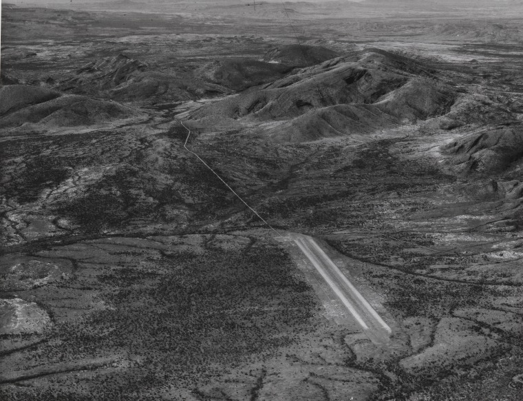 Aerial photograph of Mt Tom Price and the Tom Price Airstrip, 3 October