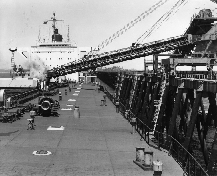 Ore Carrier Wakahata Maru Loading The First Commercial Shipment Of Iron 