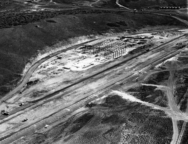 Aerial photographs of the Robe River Railway workshops and yards, Cape ...