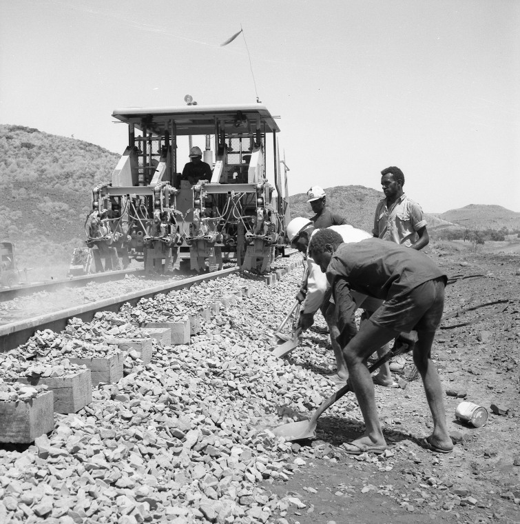 Thursday Islander labourers building the DampierTom Price Railway. State Library of Western
