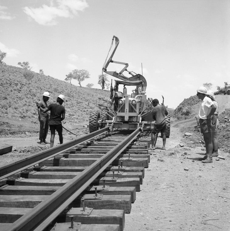 Thursday Islander labourers building the DampierTom Price Railway. JPG 172.5 KB