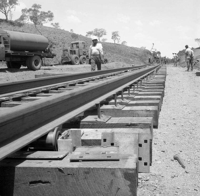 Thursday Islander labourers building the DampierTom Price Railway. State Library of Western