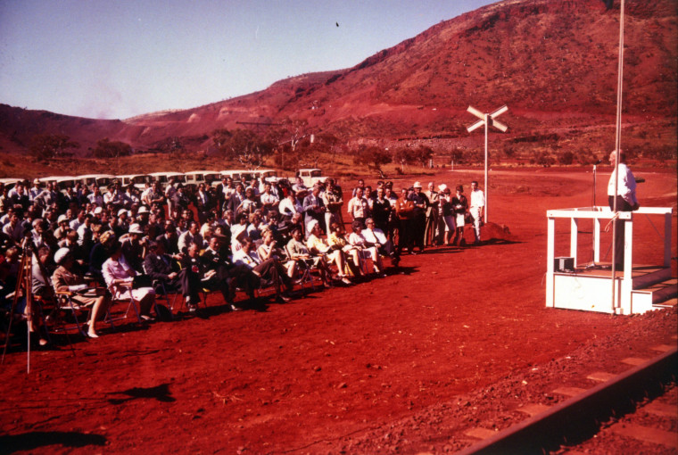 Premier Sir David Brand officially opening the DampierTom Price