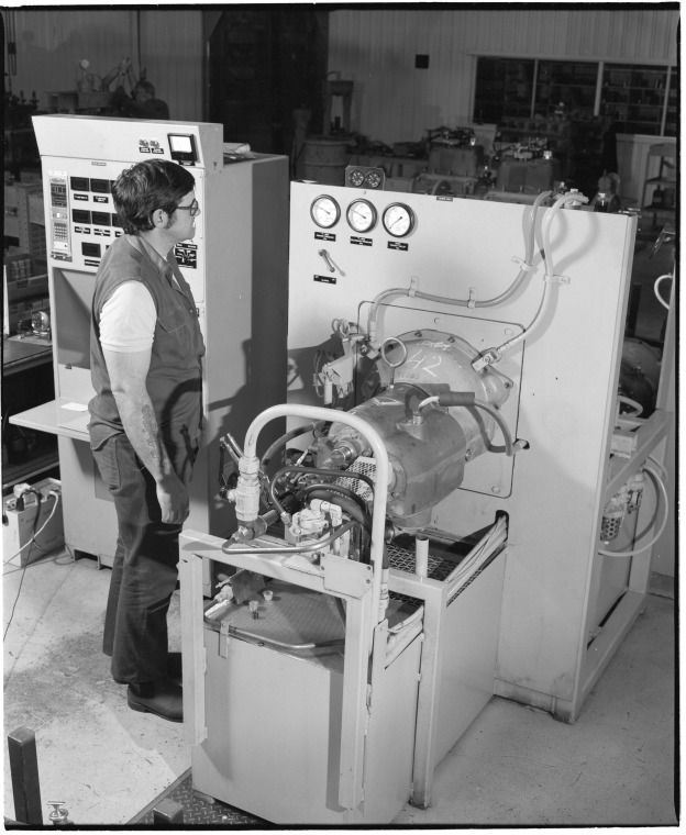 Transmission testing at the Chamberlain Industries factory, Welshpool