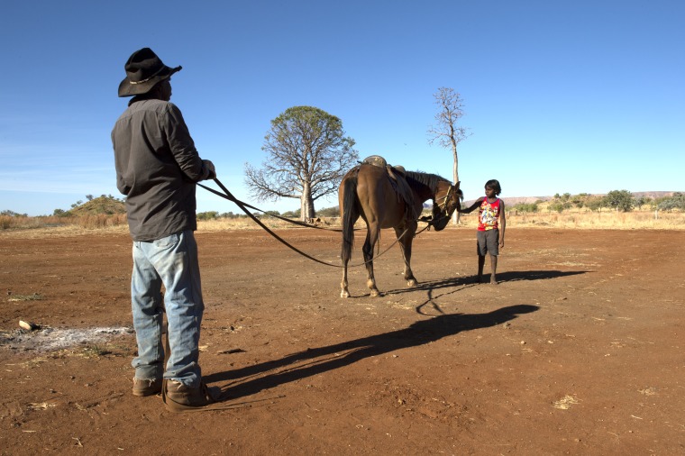 John Echo horse whisperer, Warmun, August 2018. - JPG 111.8 KB